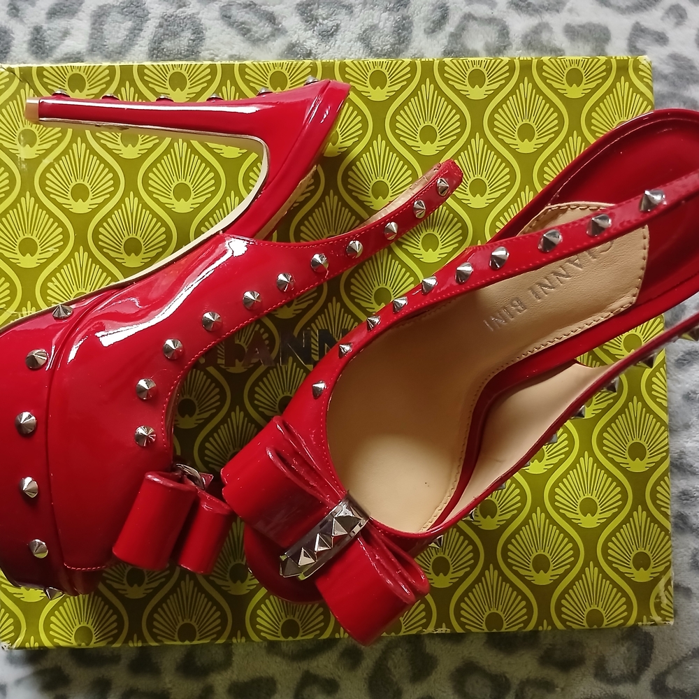 Red Studded High Heels